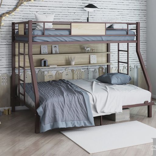 Двухъярусная кровать «Гранада П140» с полками